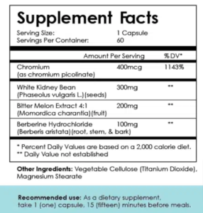 Amyl Guard supplement facts