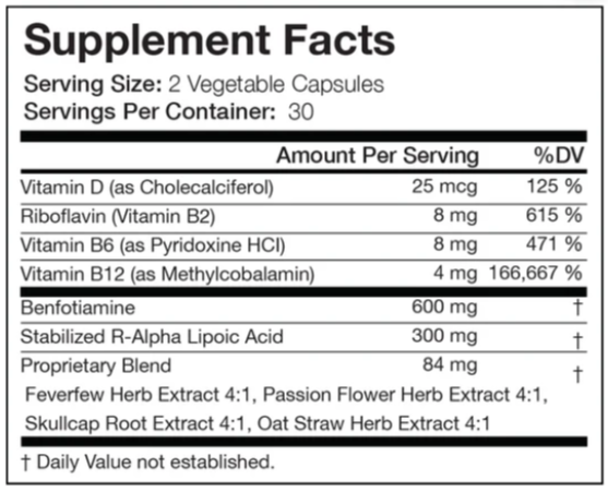 Nerve Renew supplement fact